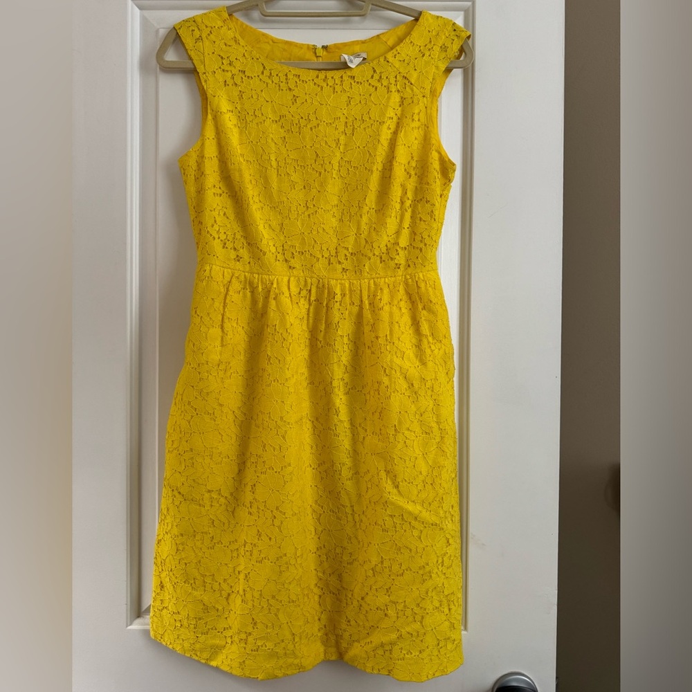 J Crew Yellow Lace Dress 4